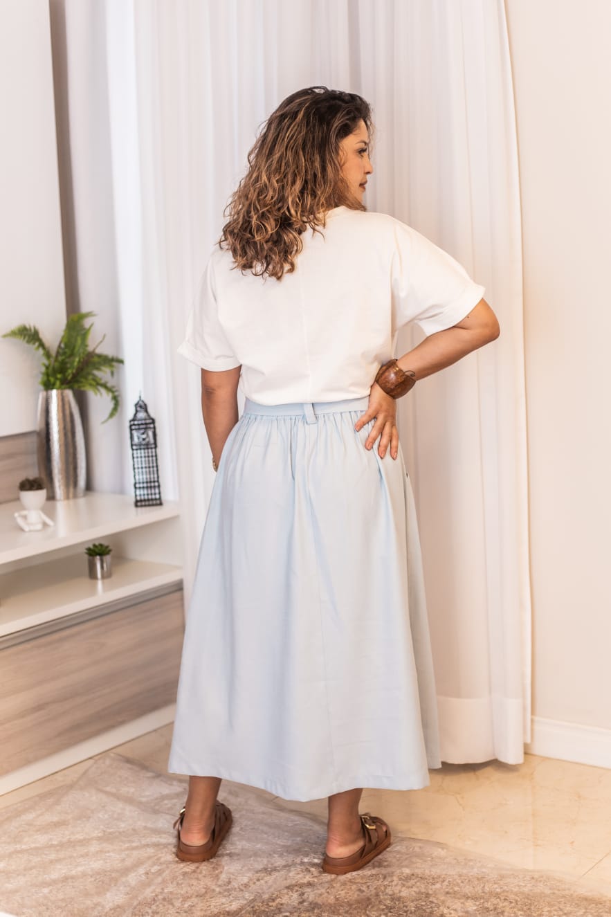 Saia Mid Azul Bebe - Imagem 5